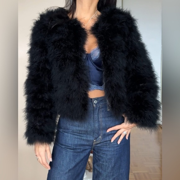 Jackets & Blazers - ❌SOLD ON MY INSTAGRAM FOX The Label Black Feather Jacket